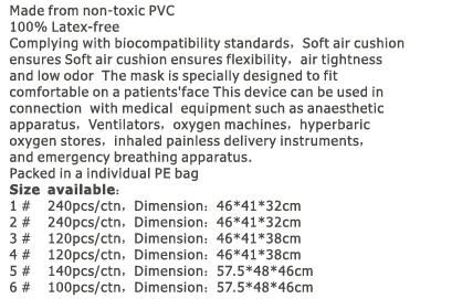 Ce ISO Approved Disposable Anesthesia Mask