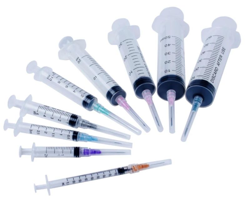 Disposable Medical Factory CE FDA Approved 2 Part or 3 Part Sterile Injection Syringe