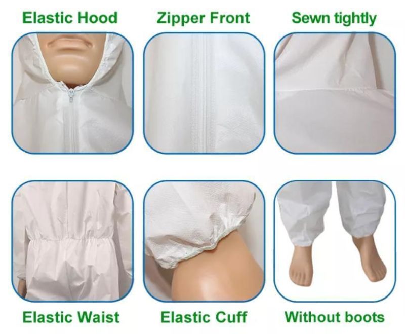 Disposable Nonwoven PP+PE / SMS / PP Mf Coverall