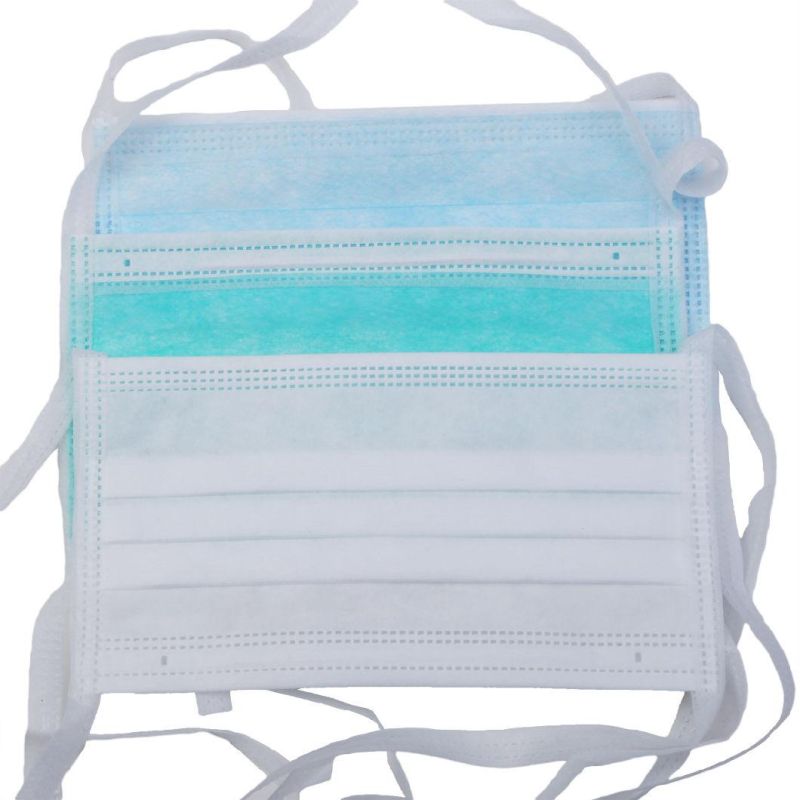 for Hospital Tie-on Style En14683 Type Iir CE Certification Disposable 3 Ply Surgical Non-Woven Medical Face Mask