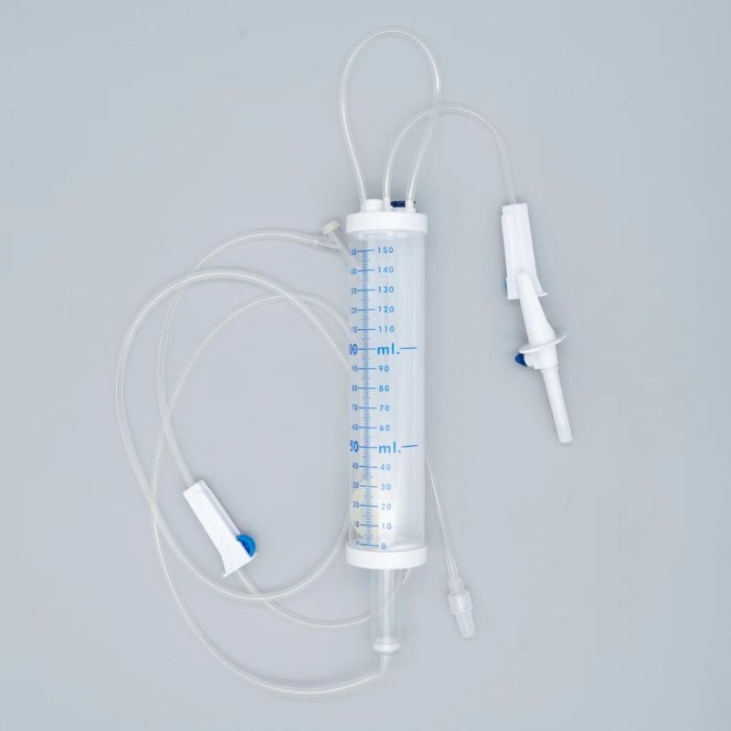 Medical Dehp Free Single Use Burette IV Infusion Giving Set with Filter