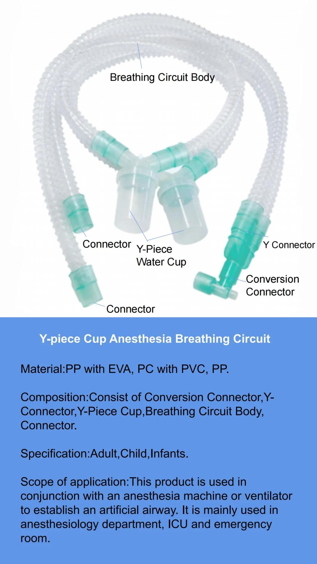 Disposable Smoothable Circuit Medical Y-Piece Cup Anesthesia Breathing Circuit
