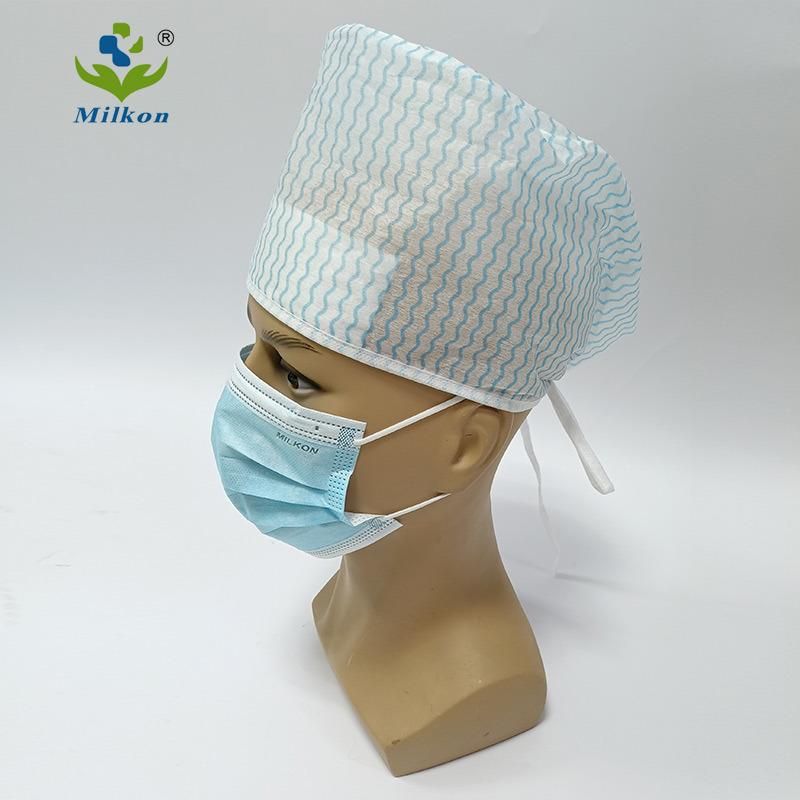 China Supplier Disposable Medical Nonwoven Clip Cap Mob Cap Nurse Cap Doctor Cap