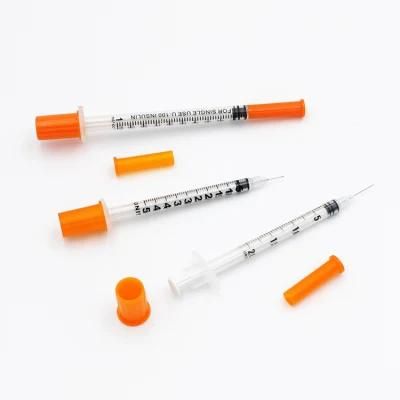 Medical Disposable Insulin Syringe 1ml 0.5ml and 0.3ml with 30gx8mm Needle with CE and ISO13485