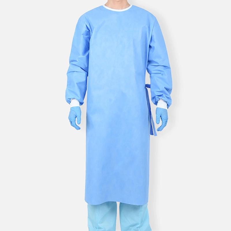 AAMI Level 2 Factory Protective SMS Waterproof Disposable Isolation Gown