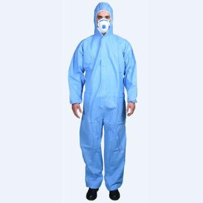 Blue Polypropylene Nonwoven Fabric Disposable Type 5/6 SMS Coverall