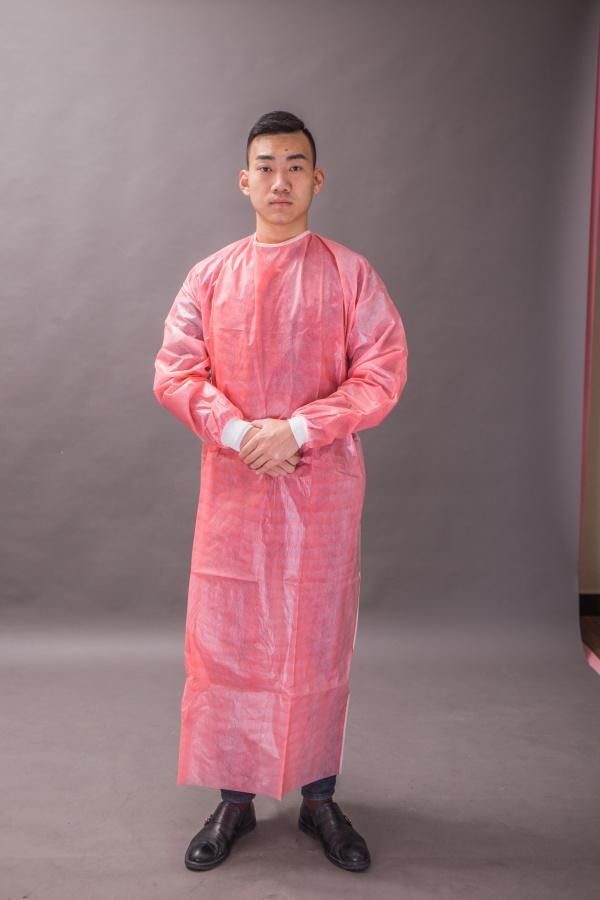 Wholesale Different Size Non-Woven Blue PP with Knit Cuff Disposable Isolation Gown