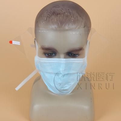 3-Ply Non-Woven Medical Face Mask with Shield Visor Tie-on Bands
