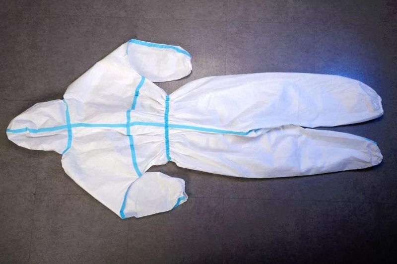 Disposable Medical One-Piece White Isolation Coverall, , 53G Sf Breathable Non-Woven Fabric