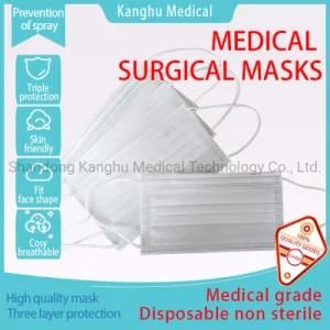 White Disposable Medical Surgical Mask Non Sterilized Melt Blown Cloth