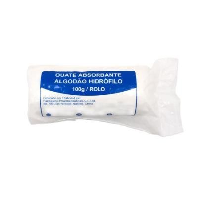 25g, 50g, 100g, 250g, 500g Medical Absorbent Cotton Wool Roll