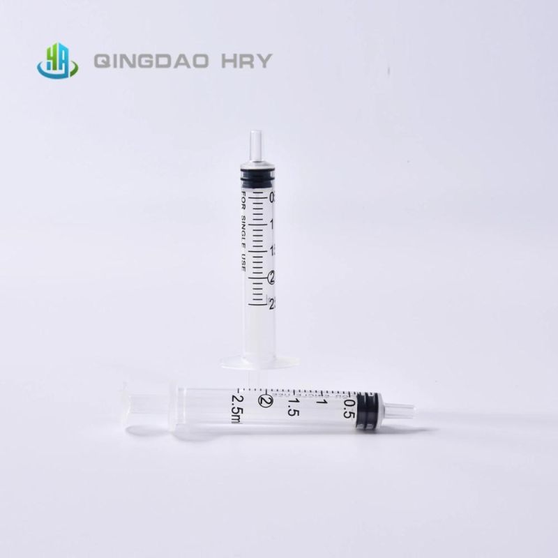 2.5ml Disposable Syringe Luer Slip Without Needle Manufacture with FDA 510K CE&ISO Improved for Vaccine Stock Products and Fast Delivery