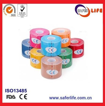 2019 Saferlife Hot Sale Color Elastic Cotton Kinesio Tape 5cm X 5m for Sports Muscle Therapy