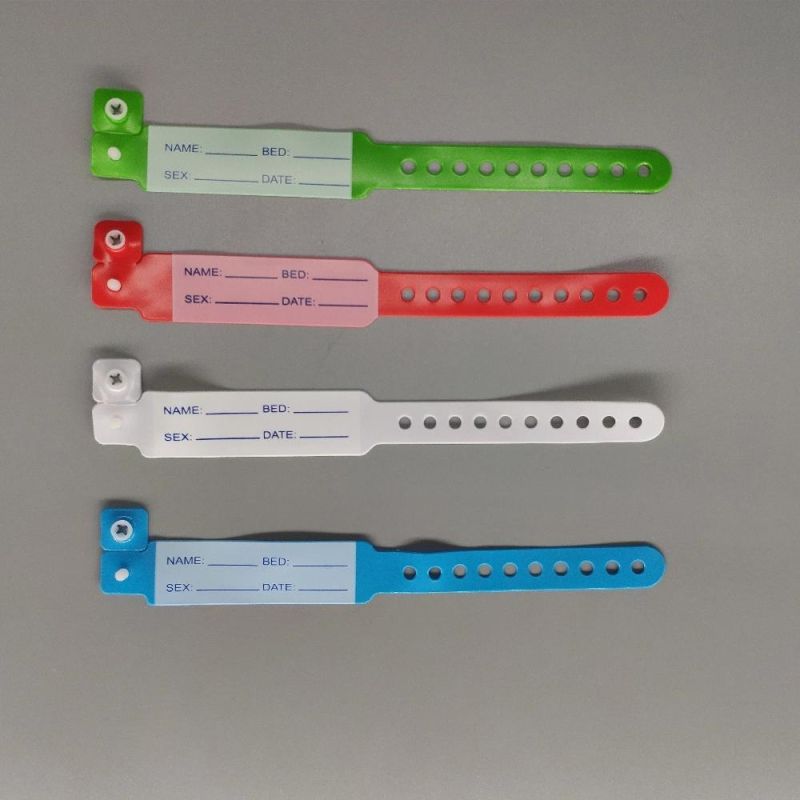 Writable Disposable Medical Adjustable PVC Child  Patient Identification Bracelet