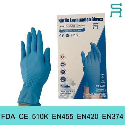 510K FDA Powder Free Nitrile Examination Gloves Latex Gloves PVC Gloves