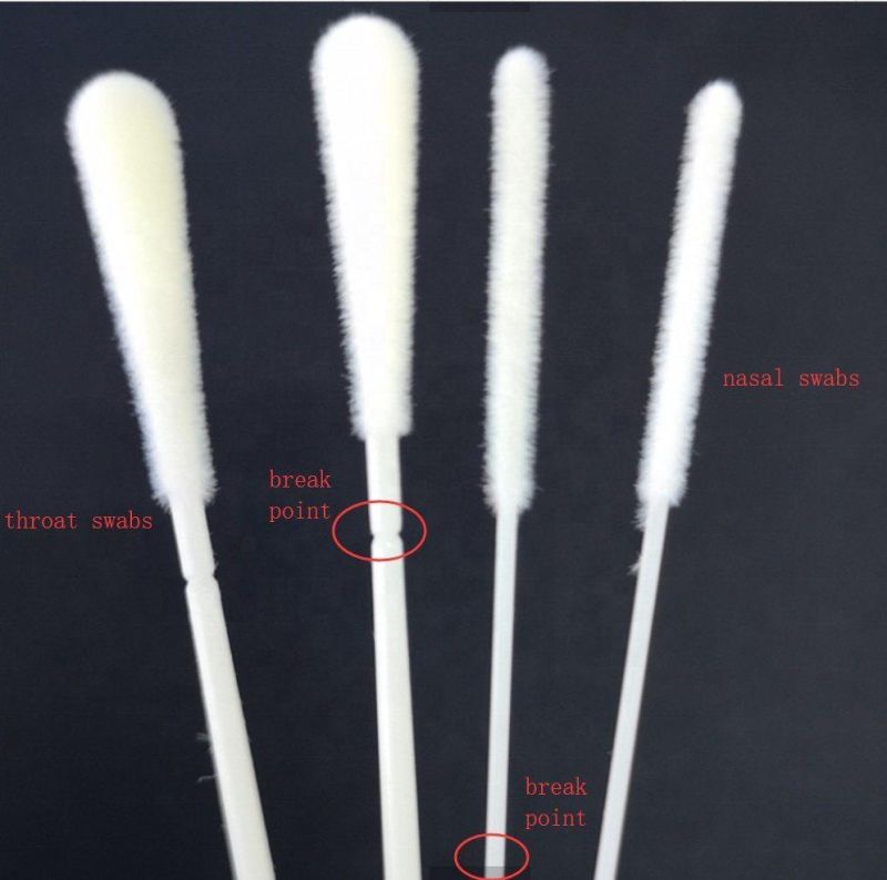 Sample Collection Nasal Swab / Oral Swab Flocked Made of 100% Nylon for Sampling Used in Medical Service