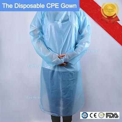 Chlorinated Polyethylene CPE Isolation Gown with Thumb Loop Style