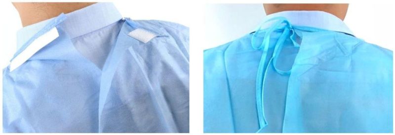 Hospital Disposable Medical Surgical Isolation Gown SMS PP PE Non Woven Isolation Gown