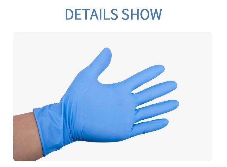 Disposable Medical Powder Free Household Examination Blue Nitrile Gloves