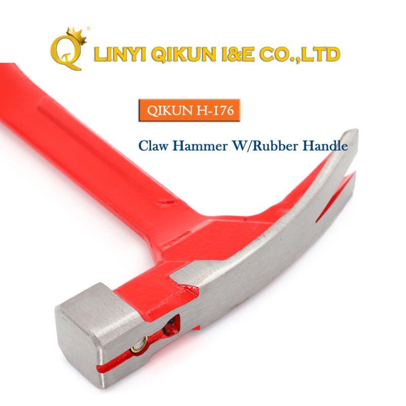 H-176 Construction Hardware Hand Tools American Straight Type Claw Hammer with Plastic Coated Handle