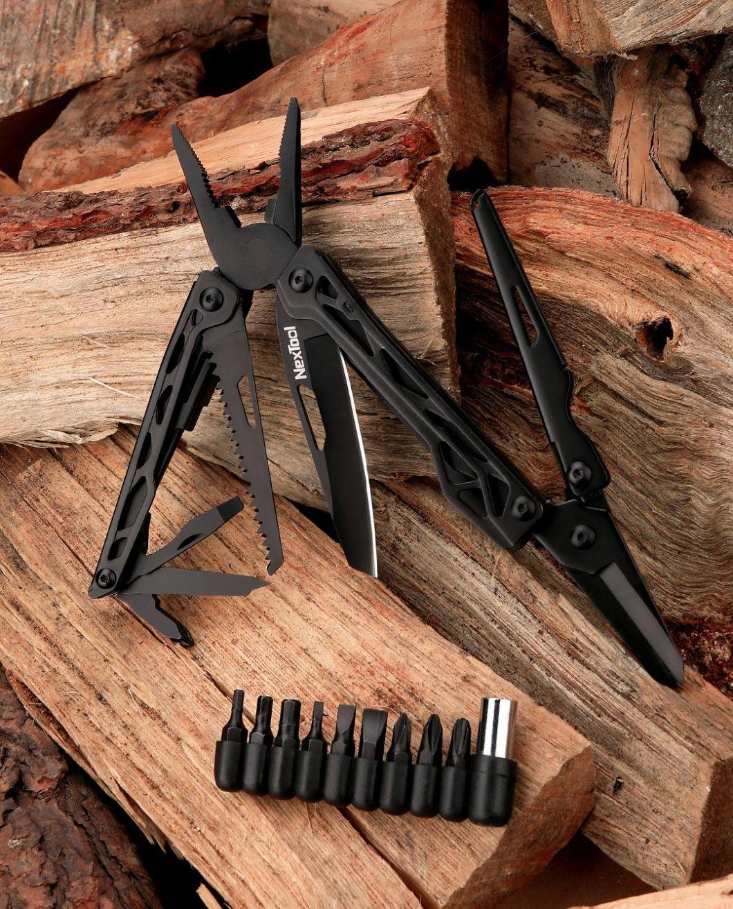 Nextool Black Coating Pliers Stainless Steel Multitool with Screwdrivers Set