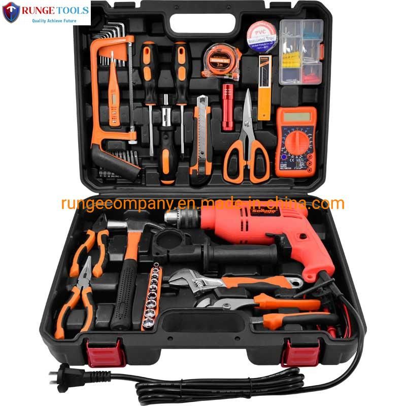 28PCS Household Tool Set with Impact Electric Drill for Woodworking