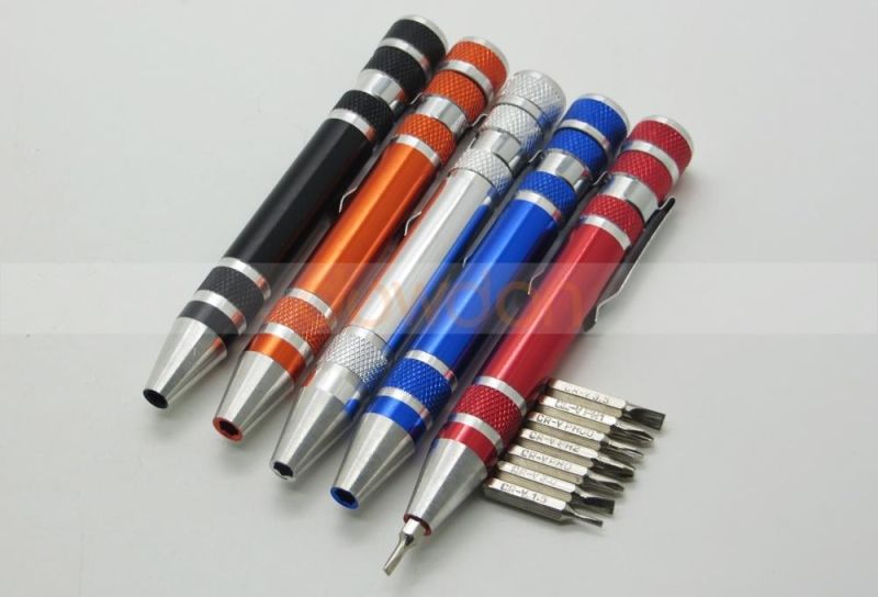 Mini Screwdriver Pen Promotional 8 in 1 Solid Screwdriver Multi-Function Pocket Hand Tool Screwdriver Set