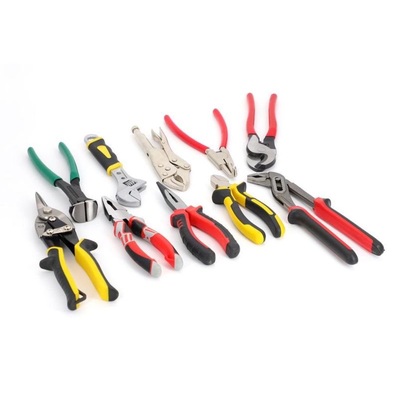 Professional Household Set Tools, Plastic Toolbox, Combination, Set, Gift Tools, Made of Carbon Steel, CRV, Polish, Pliers, Wire Clamp, Hammer, Wrench, Snips