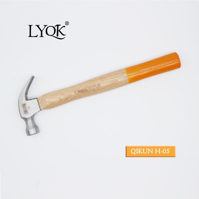 H-05 Hardware Construction Hand Tools Painted Wooden Handle French Type Claw Hammer