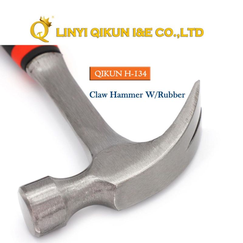 H-132 Construction Hardware Hand Tools American Straight Type Claw Hammer with Plastic Coated Handle