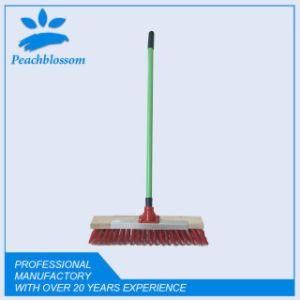 Biyu Nylon Wire Floor Brush Long Wooden Handle Floor Brush Deck Cleaning Brush Kitchen Workshop Long Handle Brush Decontamination Cleaning