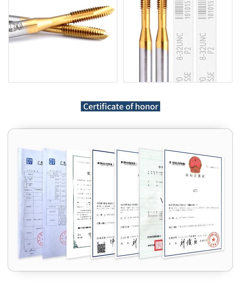 Hsse-M35 with Tin Spiral Pointed Taps Unc 2-56 3-48 4-40 5-40 6-32 8-32 Machine Screw Thread Tap