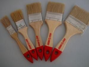 Wooden Handle Paint Brush with White Bristle Material