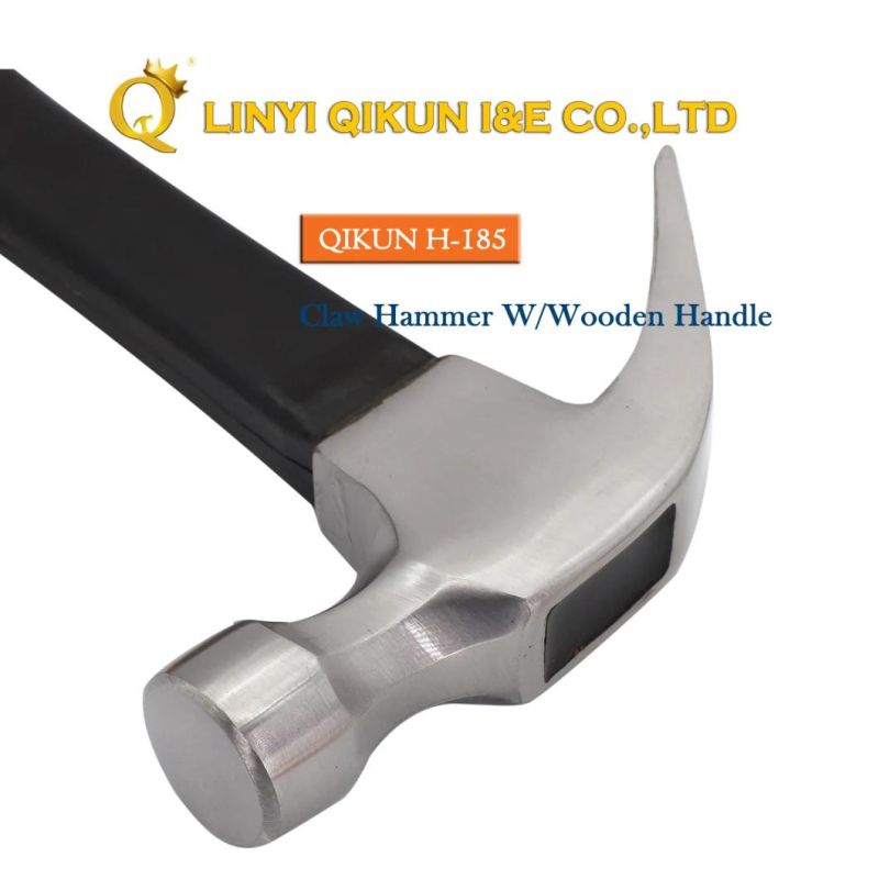 H-184 Construction Hardware Hand Tools American Straight Type Claw Hammer with Wood Handle