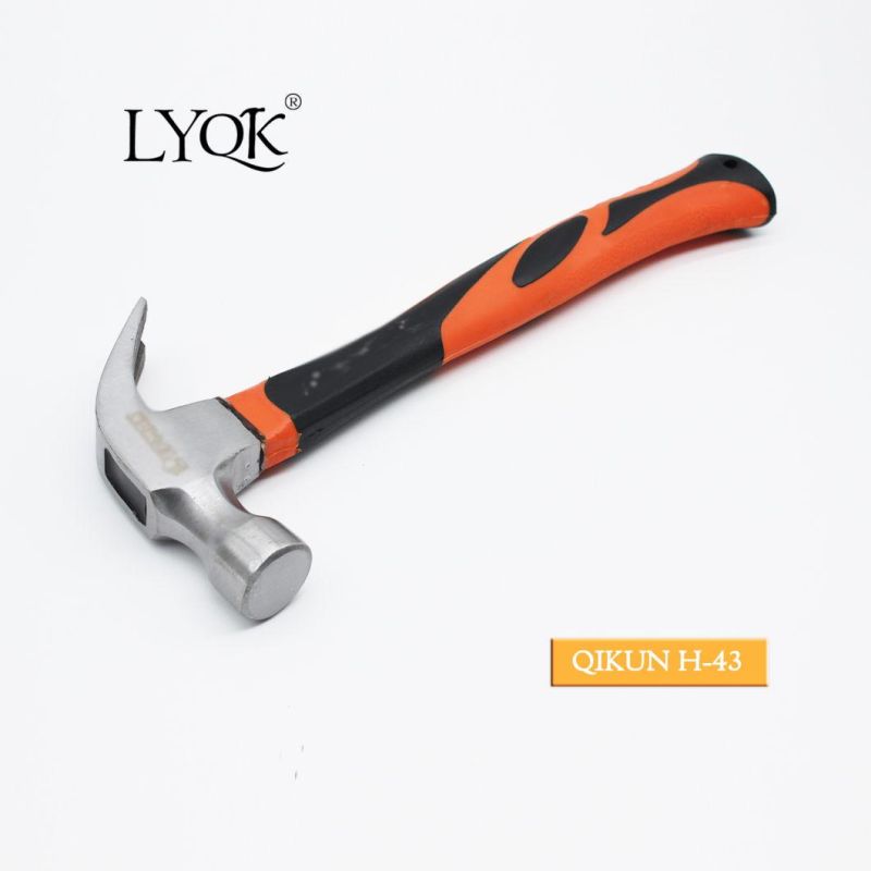 H-42 Construction Hardware Hand Tools Plastic Coated Wooden Handle German Type Claw Hammer