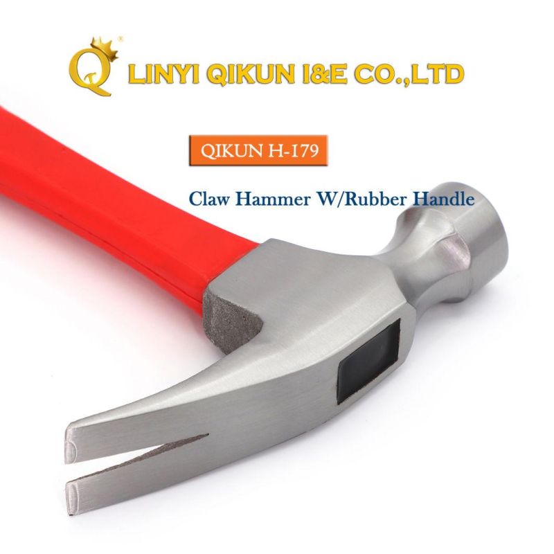 H-176 Construction Hardware Hand Tools American Straight Type Claw Hammer with Plastic Coated Handle