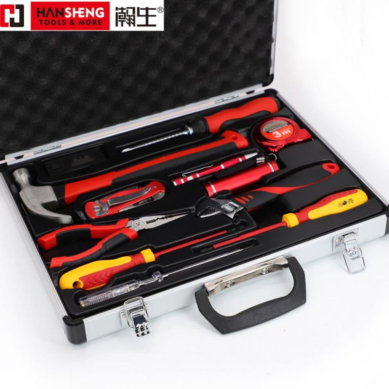 Household Set Tools, Plastic Toolbox, Combination, Set, Gift Tools, Made of Carbon Steel, CRV, Polish, Pliers, Wrench, Wire Clamp, Hammer, Snips