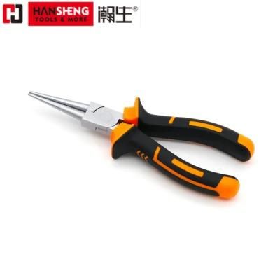 Made of Carbon Steel, Pearl-Nickel Plated, Nickel Plated PVC Handles, German Type, Pliers, Round Nose Pliers