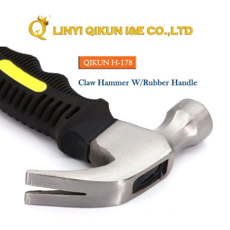 H-178 Construction Hardware Hand Tools American Straight Type Claw Hammer with Plastic Coated Handle