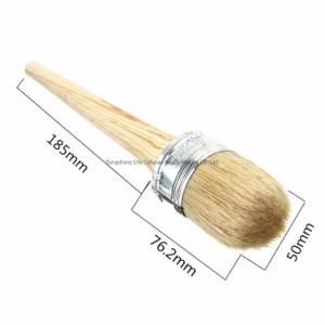 Natural Pig Bristle Galvanized Steel Chalk Paint Brush