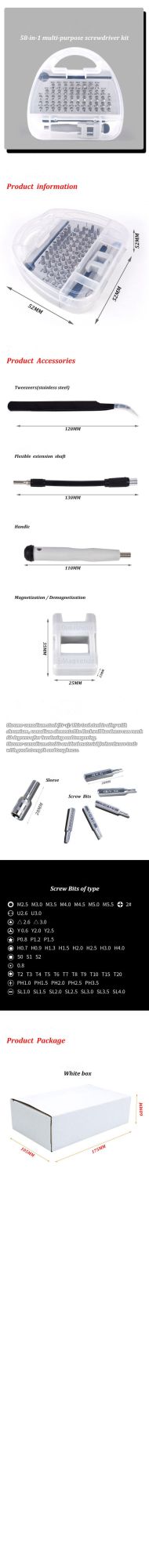 58 in 1 Mobile Phone Watch Repair Disassembly Screwdriver Tool CRV Batch Head Multi-Function Screwdriver Set