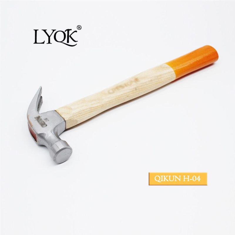 H-02 Construction Hardware Hand Tools American Type Laser-Printed Wooden Handle Claw Hammer