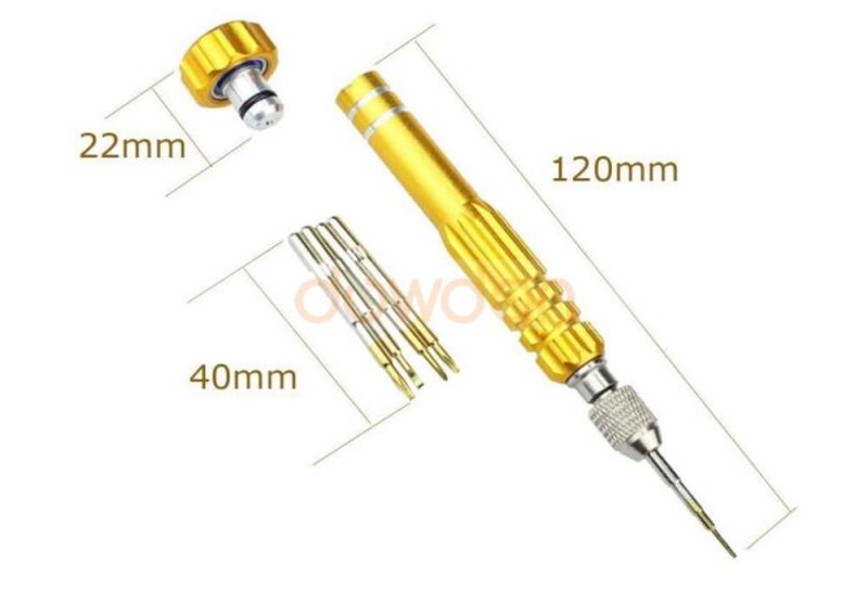 5 in 1 Multifunctional Torx Hex Slotted Screwdriver Set Precision Magnetic Bits Set for PC Watch Mobile Phone