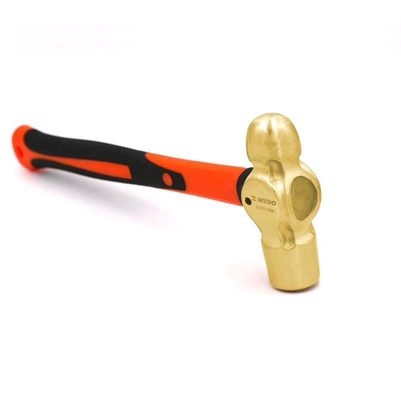 WEDO Aluminium Bronze Non-Sparking Ball Pein Hammer with Fiberglass Handle