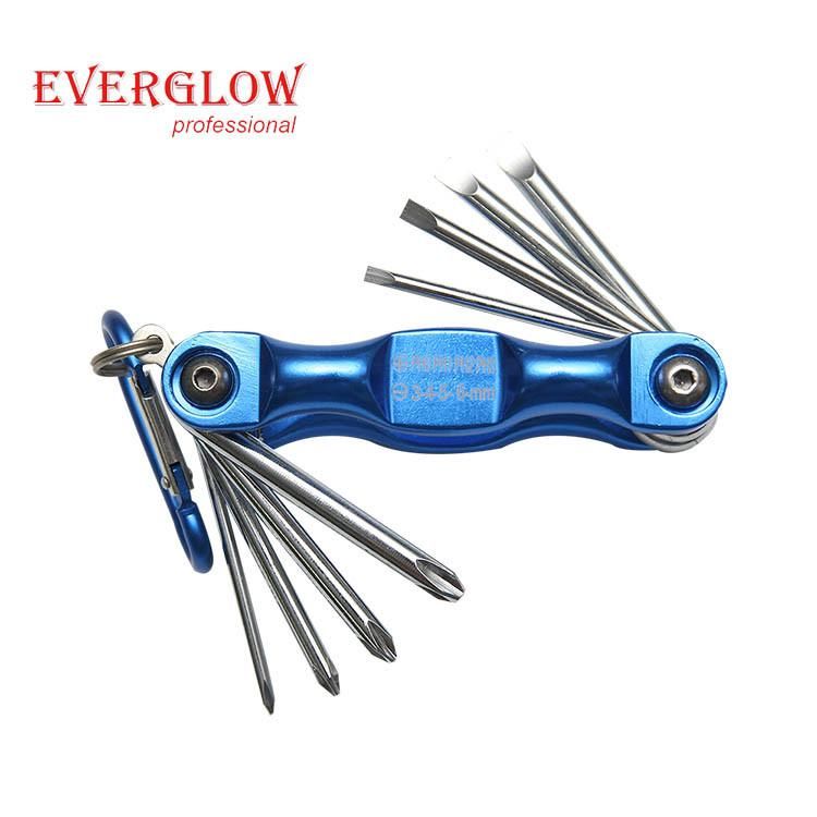 High Quality CRV 12PCS Folding Socket Hex Key Set