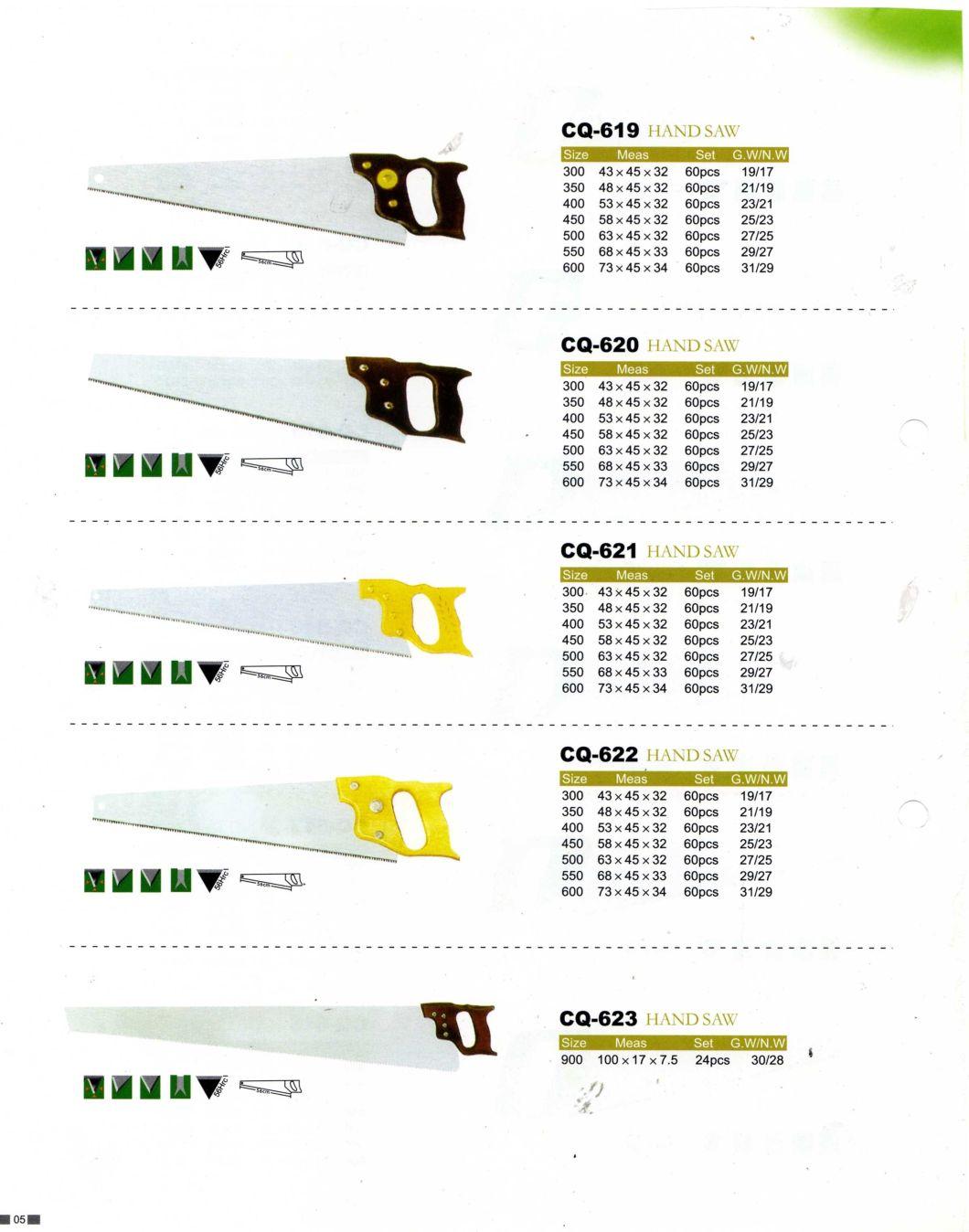 High Quality Starex Style Hand Saw with Wooden or Plastic or Fiber Handle