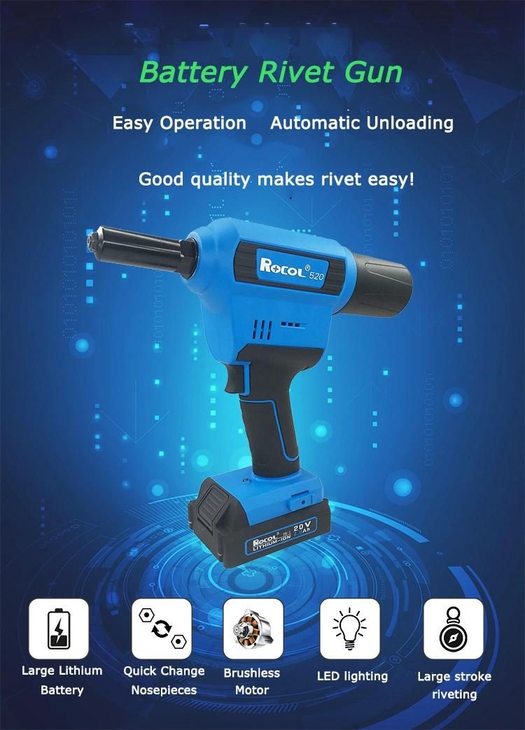 New Generation Quick Charge Lithium Rivet Gun Tool