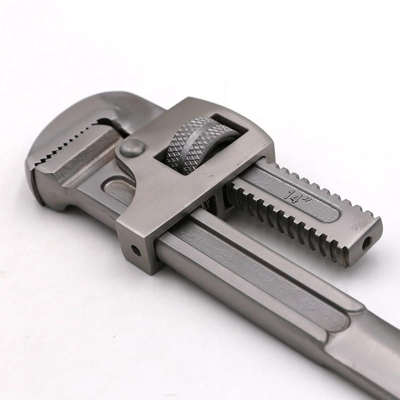 WEDO 10" Stainless Pipe Wrench Spanner (British Type) Stainless Steel Handle