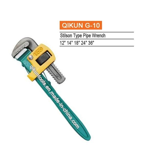 G-02 Construction Hardware Hand Tools Rubber Handle American Type Heavy Duty Pipe Wrench