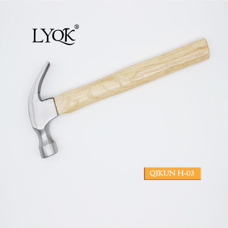 H-02 Construction Hardware Hand Tools American Type Laser-Printed Wooden Handle Claw Hammer